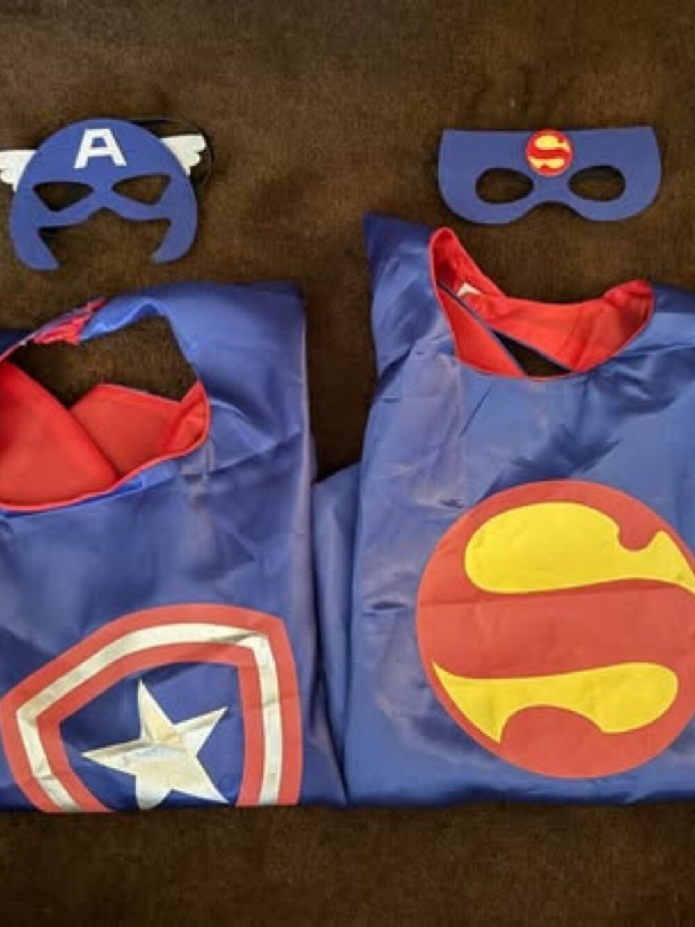 Cape & Mask - Superman, captain america